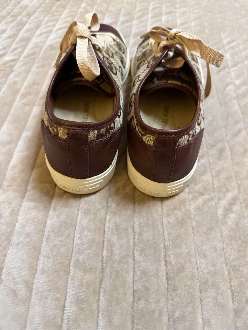 Michael Kors Brown & Beige Signature Canvas Sneakers